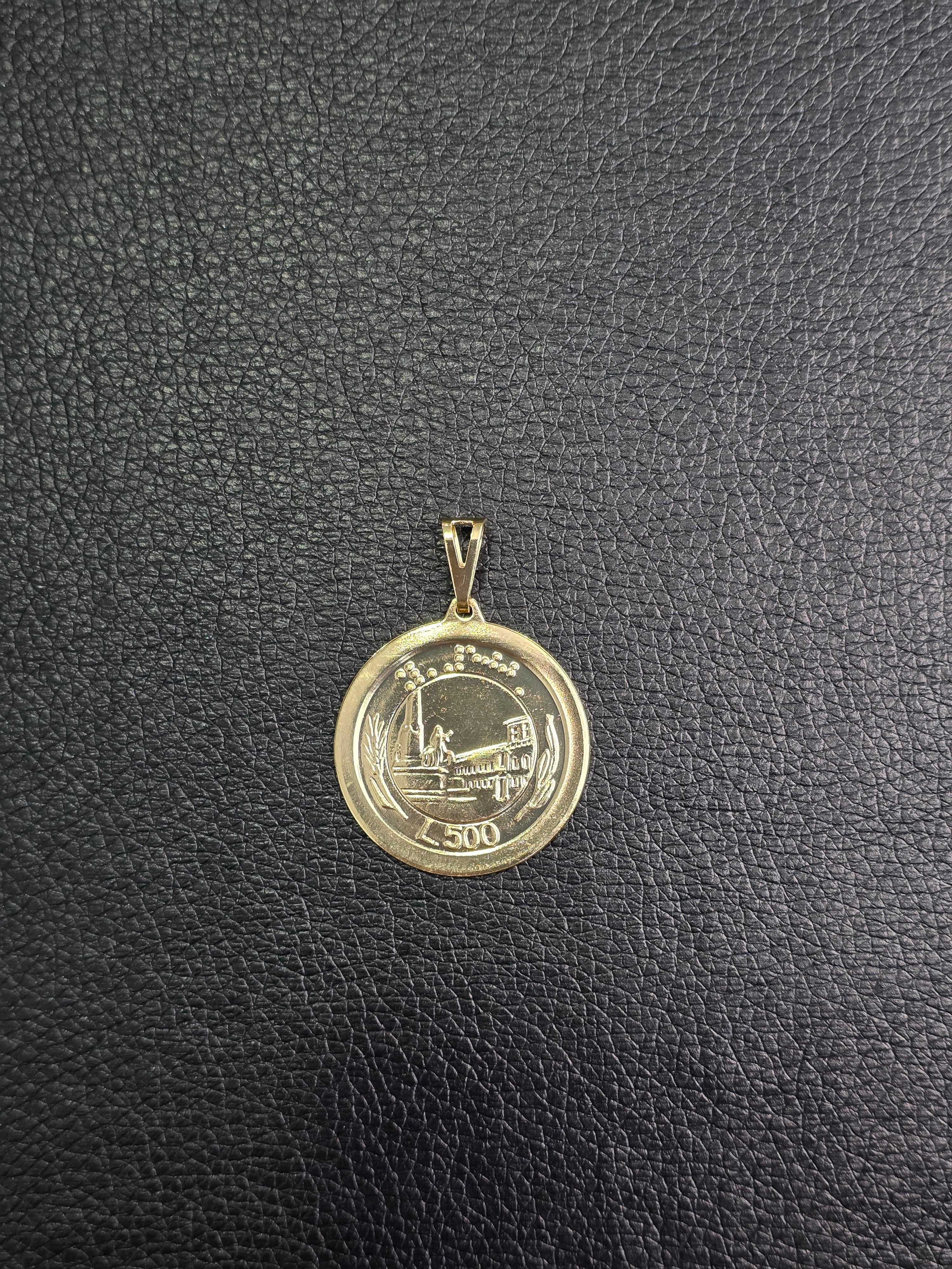 Colgante moneda republica italiana
