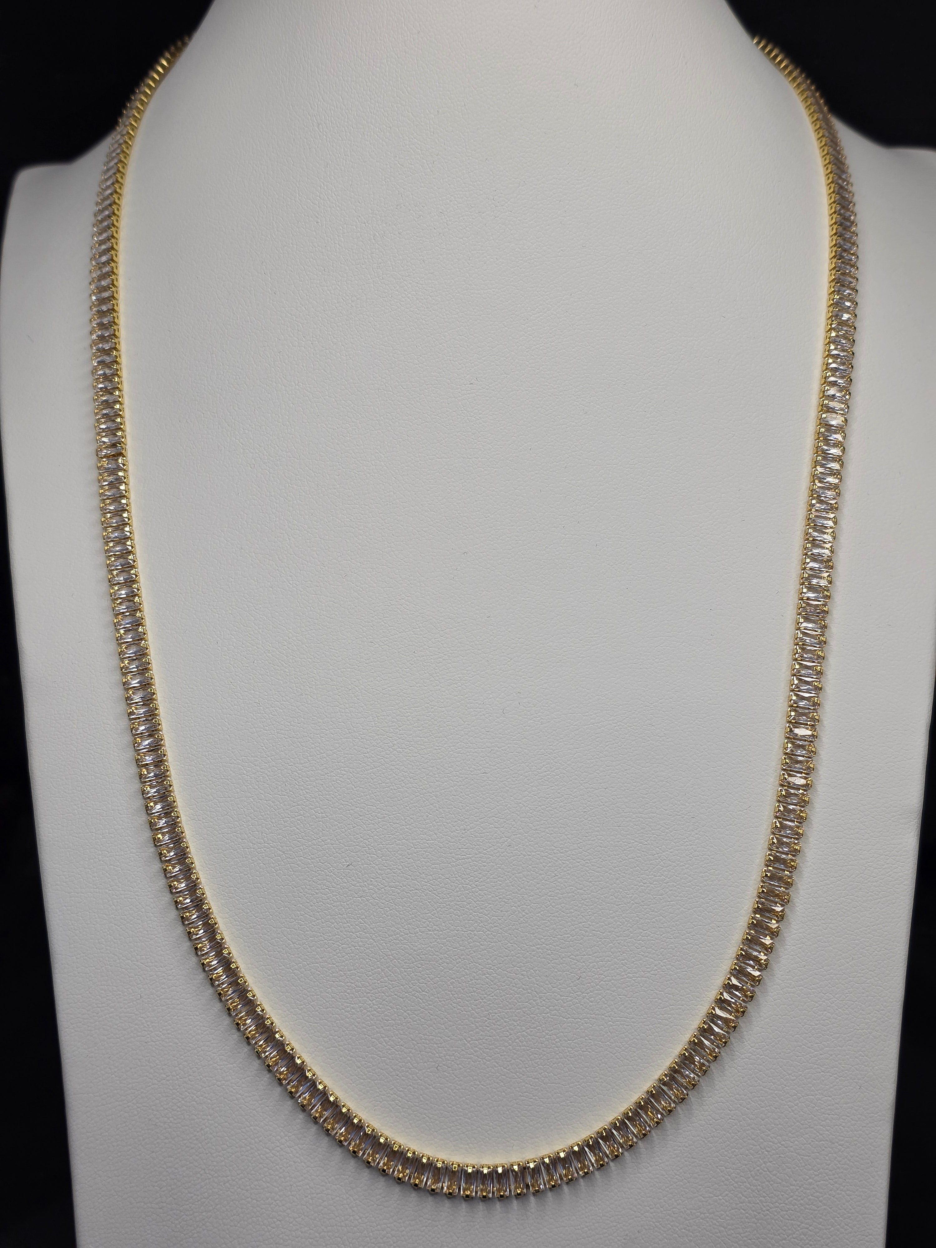 Cadena tennis  60 cms goldfied